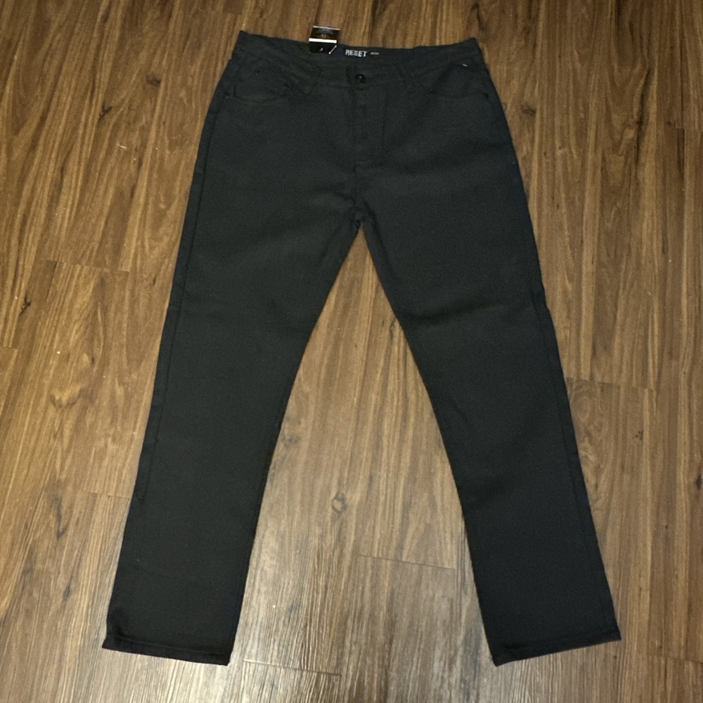 Reset Mens Black BULL DENIM  Straight  Denim Jeans 38x32 (38x31) RN144389